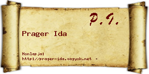 Prager Ida névjegykártya